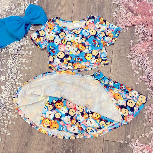 Girls Disney Character Crop Top and Skort Set - Picture 6 of 6